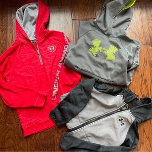 3 Youth Large Under Armour Sweatshirts
